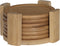 Secret de Gourmet glazen Onderzetters - 6x stuks - bamboe hout - rond - D10 cm - glazenonderzetter - in houder