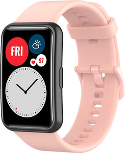 iMoshion Bandje Geschikt voor Huawei Watch Fit - iMoshion Siliconen band gekleurde gesp met installatiehulp - Roze