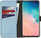 Selencia Galaxy S10 - Echt Lederen Bookcase - 3 Pashouders - Lichtblauw