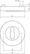 Intersteel Rozet met sleutelgat rond ø52x10 mm wit