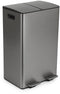 Umuzi Cleaning prullenbak - 60L - Afval Scheiden 2 Bakken - Soft close - Metal Grey - 45x37x70cm