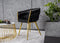 Fluwelen cocktailstoel zwart - Gestoffeerd - Geweven - Spaans - 62x54x79cm