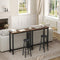 Woltu Bar tafel met metalen frame en spaanplaat blad - Vintage hout - 100 x 40 x 100 cm