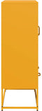 vidaXL - Hoge - kast - 68x39x111,5 - cm - staal - mosterdgeel