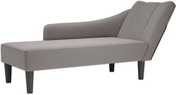 vidaXL - Chaise - longue - met - rechterarmleuning - stof - taupe