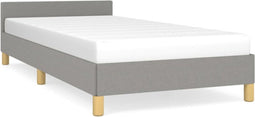 vidaXL - Bedframe - zonder - matras - 90x190 - cm - stof - lichtgrijs