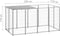 vidaXL - Hondenkennel - 2,42 - m² - staal - zilverkleurig