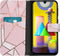 iMoshion Hoesje Geschikt voor Samsung Galaxy M31 Hoesje Met Pasjeshouder - iMoshion Design Softcase Bookcase - Goud / Roze / Pink Graphic
