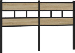 vidaXL - Hoofdbord - 140 - cm - ijzer - en - bewerkt - hout - sonoma - eikenkleurig