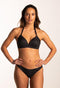 Beachlife Textured Leo - Halter bikinitop met beugel - Comfortabele fit - Grijs/Antraciet/Dierenprint