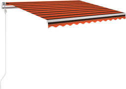 vidaXL - Luifel - automatisch - met - LED - windsensor - 350x250 - cm - oranje - bruin