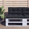 vidaXL - Palletkussens - 2 - st - stof - ruitpatroon - zwart
