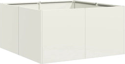 vidaXL - Plantenbak - 80x80x40 - cm - koudgewalst - staal - wit
