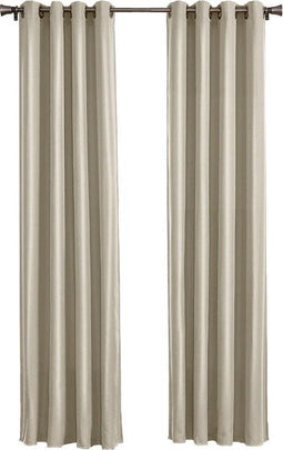 Larson - Luxe effen blackout gordijn - met ringen - 1.5m x 2.5m - Lichtzandgrijs