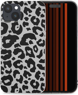 iMoshion Hoesje Geschikt voor iPhone 15 Plus Hoesje Siliconen - iMoshion Design hoesje - Goud / Leopard Transparent