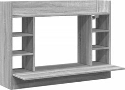 vidaXL - Wandbureau - 105x48x75 - cm - bewerkt - hout - grijs - sonoma - eikenkleurig