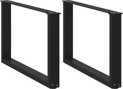 vidaXL - Salontafelpoten - 2 - st - U-vormig - 60x(42-43) - cm - staal - zwart