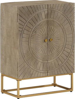 vidaXL - Dressoir - 55x30x76 - cm - massief - mangohout - en - ijzer