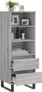 vidaXL - Hoge - kast - 40x36x110 - cm - bewerkt - hout - grijs - sonoma