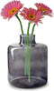 Jodeco Bloemenvaas Willem - transparant smoke glas - 19 x 23 cm - fles vorm vaas