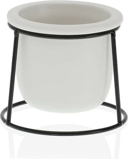 Bloempot Versa Wit Keramisch Metaal (10,5 x 11,5 x 10,5 cm)