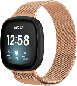iMoshion Bandje Geschikt voor Fitbit Versa 3 Maat S - iMoshion Milanees magnetische band - Rosé Goud