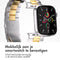 imoshion Stalen bandje - Geschikt voor Apple Watch 1, 2, 3, 4, 5, 6, 7, 8, 9, 10, SE, Ultra (2) - 44/45/46/49 mm - Zilver - One Size