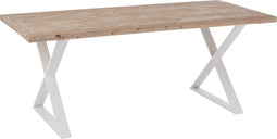 J-Line Tafel Zigzag Hout/Metaal Naturel/Wit