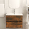 vidaXL - Wastafelkast - 60x38,5x45 - cm - bewerkt - hout - gerookt - eikenkleurig