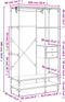 vidaXL - Kledingkast - met - lades - 100x40x180 - cm - bewerkt - hout - bruineiken