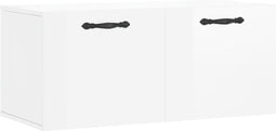 vidaXL - Wandkast - 80x36,5x35 - cm - bewerkt - hout - hoogglans - wit