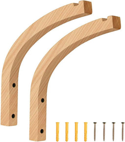 MiOYOOW Houten Plantenhaken - Wandhangers voor Bloempotten - Robuust en Natuurlijk Design - Naturel Hout (2 stuks)