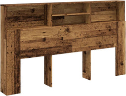 vidaXL - Hoofdbordkast - 180x19x103,5 - cm - bewerkt - hout - oud - houtkleurig