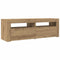 vidaXL - Tv-meubel - met - LED - 120x35x40 - cm - bewerkt - hout - artisanaal - eiken