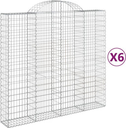vidaXL - Schanskorven - 6 - st - gewelfd - 200x50x180/200 - cm - ijzer