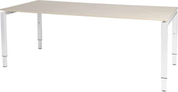 Verstelbaar Bureau - Domino 200x90 Eiken - wit frame