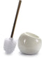 Berilo toiletborstel/wc-borstel van keramiek - wit - H34 cm - rond