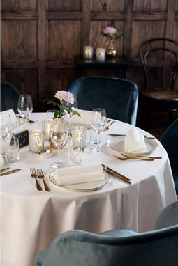 Duni Tafelkleed - rond - D180 cm - wit - wegwerp - papier - valt als linnen over de tafel - tafellaken