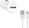 USB-Autolader + MFi Lightning Kabel KSIX 2,4 A Wit