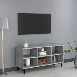 Tv-meubel met metalen poten 103,5x30x50 cm grijs sonoma eiken