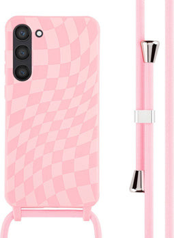 iMoshion Hoesje Geschikt voor Samsung Galaxy S23 Plus Hoesje Met Koord - iMoshion Siliconen design hoesje met koord - Roze / Retro Pink