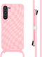 iMoshion Hoesje Geschikt voor Samsung Galaxy S23 Plus Hoesje Met Koord - iMoshion Siliconen design hoesje met koord - Roze / Retro Pink