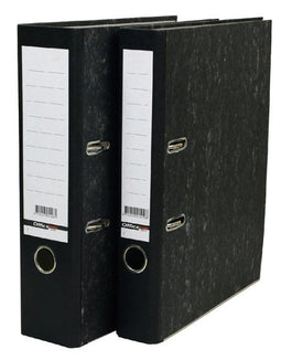 Qbasic - Ordner A4 50mm karton zwart gewolkt | 25 stuks