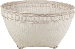 J-Line mand Rond - rotan/jute - wit - extra large