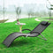 SoBuy Ligstoel - Tuinstoel Zwart - 63x66x172cm - OGS38-SCH