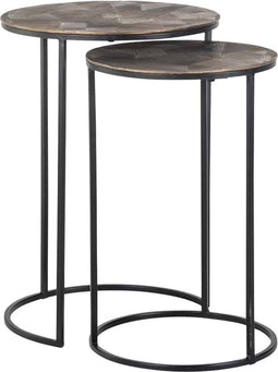 Richmond Bijzettafel Tulum Set Van 2 Brushed Goud