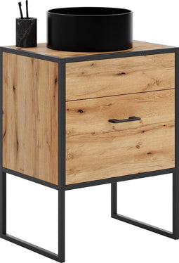 AURA - Badkamerkast - laag - 45,5x60x80cm - hout staal