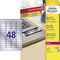 Avery Zweckform L6009-8 - Etiketten typeplaatjes 45,7 x 21,2 mm - Robuust en permanent hechtend - Zilver (384 stuks)