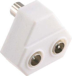 Q-Link Coax Splitter - 1Female/2Male - 9 mm - Wit