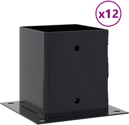 vidaXL - Spokkels - vierkant - 12 - st - 121x121 - mm - gepoedercoat - staal - antraciet